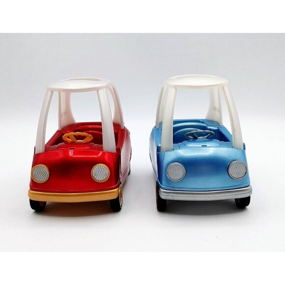 LOL Surprise Doll LITTLE TIKES Cozy Coupe Car Vehicle Red & Blue 4” Lot of 2 - Picture 2 of 3
